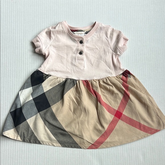 Burberry Baby Dress in Pink and Plaid Burberry Baby Dress in Pink and Plaid